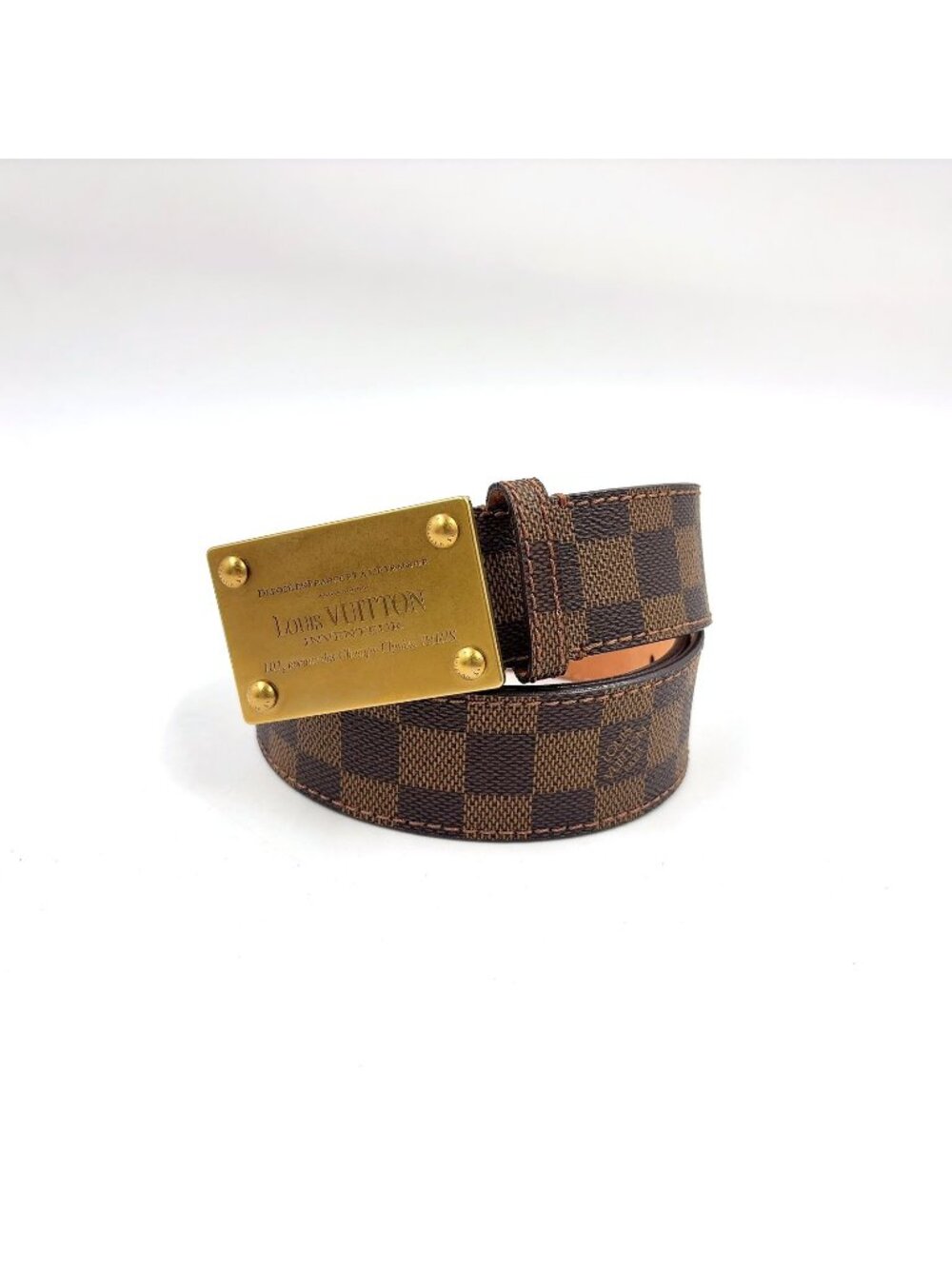 Louis Vuitton Damier Ceinture Brown Belt Gold